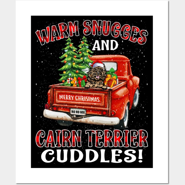 Warm Snuggles And Cairn Terrier Cuddles Ugly Christmas Sweater Wall Art by intelus